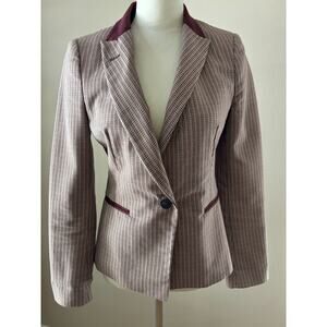 ZARA Jacket Blazer Elbow Patches Glen Plaid Preppy Retro Colorful Medium